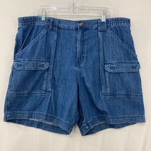 New Outdoor Life Mens Denim Cargo Shorts Size 42 Blue Gorpcore Hiking Rugged
